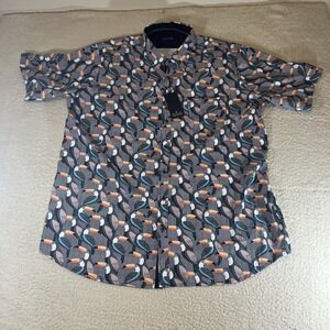 Public Record Men's 3XL Black Toucan Print Button-Up Shirt NWT